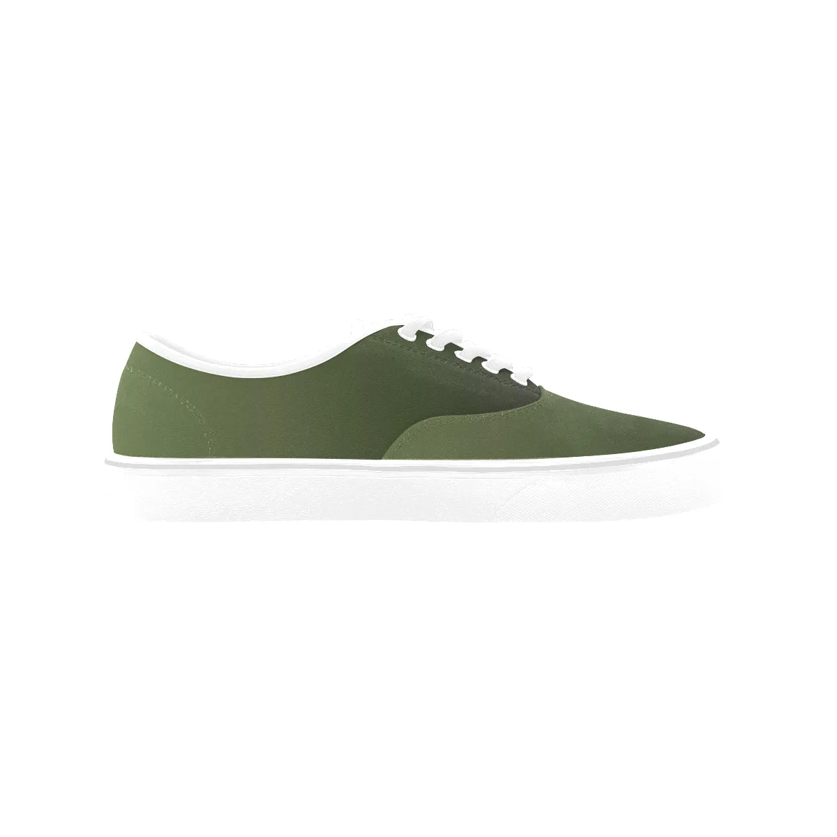 Women's Olive Gradient Print Low Top Canvas Shoes