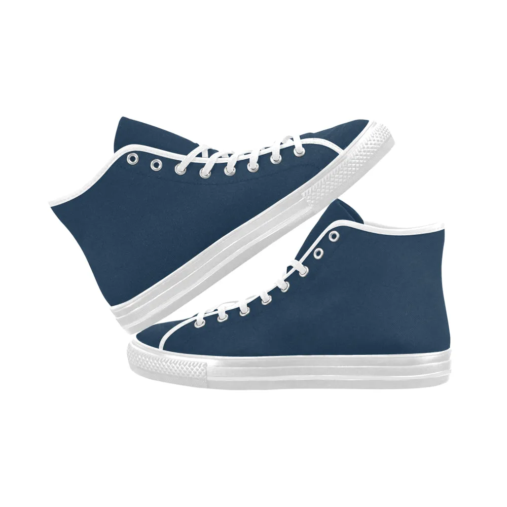 Women's Sailor Blue Solids print High Top Canvas Shoes