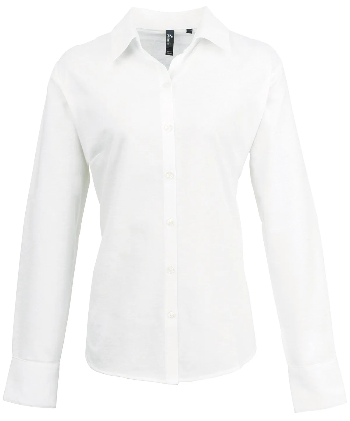 Womens signature Oxford long sleeve shirt | White