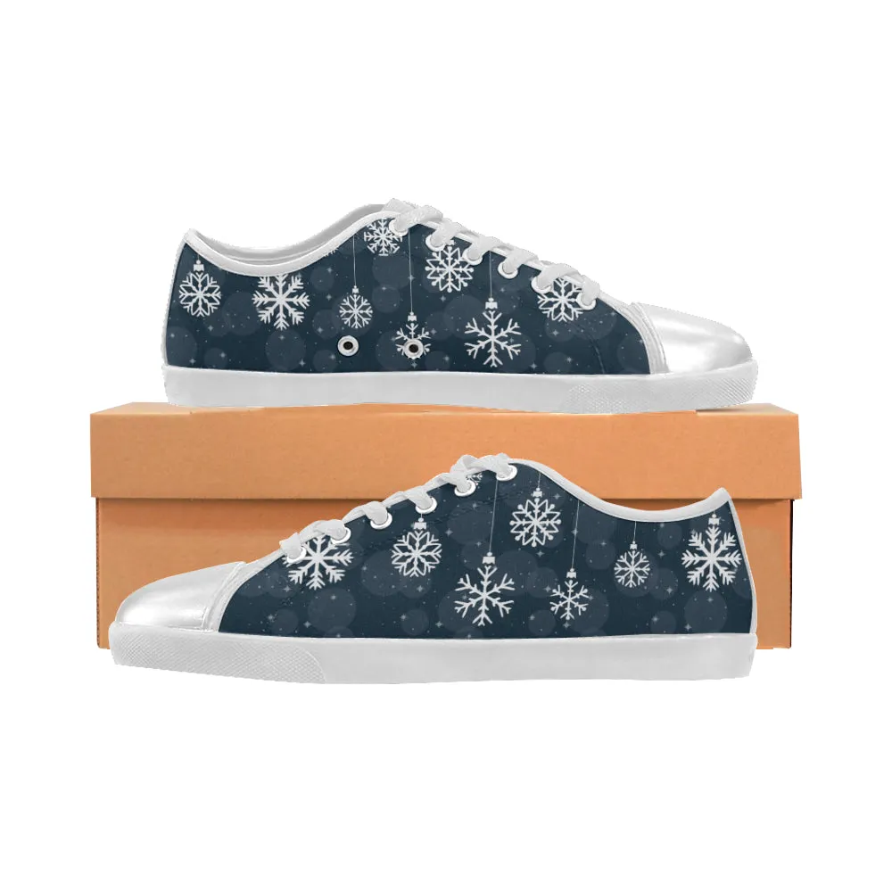 Women's Snowflake Christmas Print Canvas Low Top Shoes